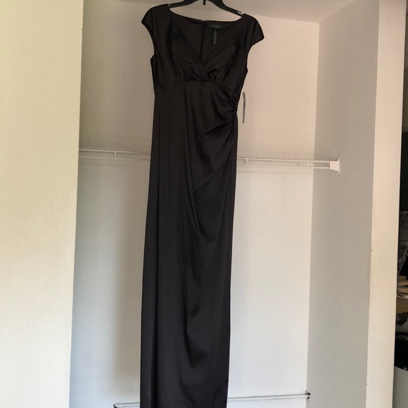 RALPH LAUREN EVENING GOWN MODERN GLAMOUR SLATE 4 - Picture 3 of 7